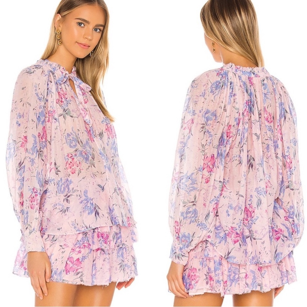 LOVESHACKFANCY Willow Top in Whispering Lilac Size Small